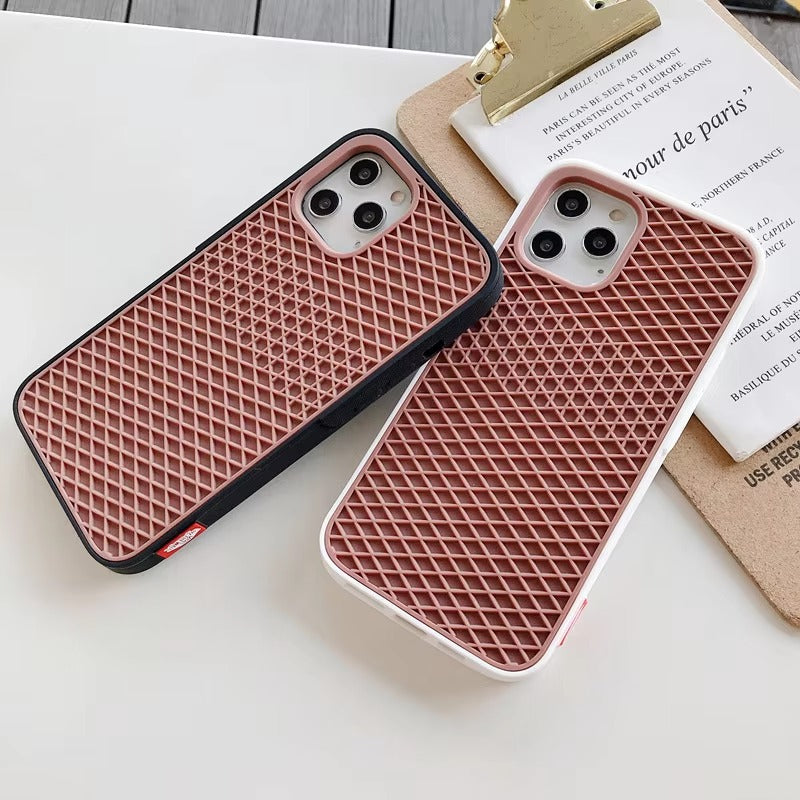 High Quality Apple iPhone Case, MagSafe Compatible, Camera Lens & Screen Protection, Ultra Thin, Shockproof, Magnetic Full All Around Cover – Waffle Shoe Sole Style Silicone Case with Grippy Back Design