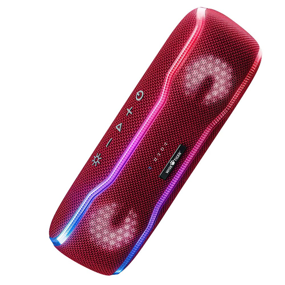 Premium Portable Bluetooth Speaker – IPX7 Waterproof Outdoor Sound Box with 25W Stereo Output, Colorful LED Lights, BT 5.3 Surround Sound System