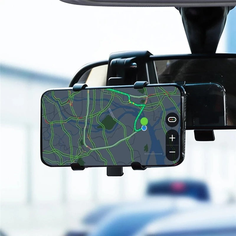 Universal Car Phone Holder Mount – 3-in-1 Clip for Dashboard, Rearview Mirror, Sun Visor | Adjustable 3–7.2" Support, Anti-Slip, 360° Rotation, ABS Build