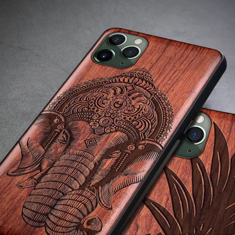Robust Apple iPhone Case, MagSafe Compatible, Camera Lens and Screen Protection, Ultra Thin, Shockproof, Magnetic, Full All Around Protection, Real Wood TPU Cover