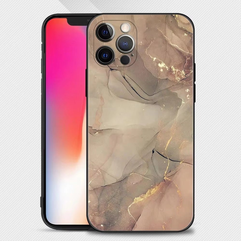 Luxury Marble Art Apple iPhone Case,Ultra Thin Magnetic Shockproof Full Protection Cover with Camera and Screen Guard