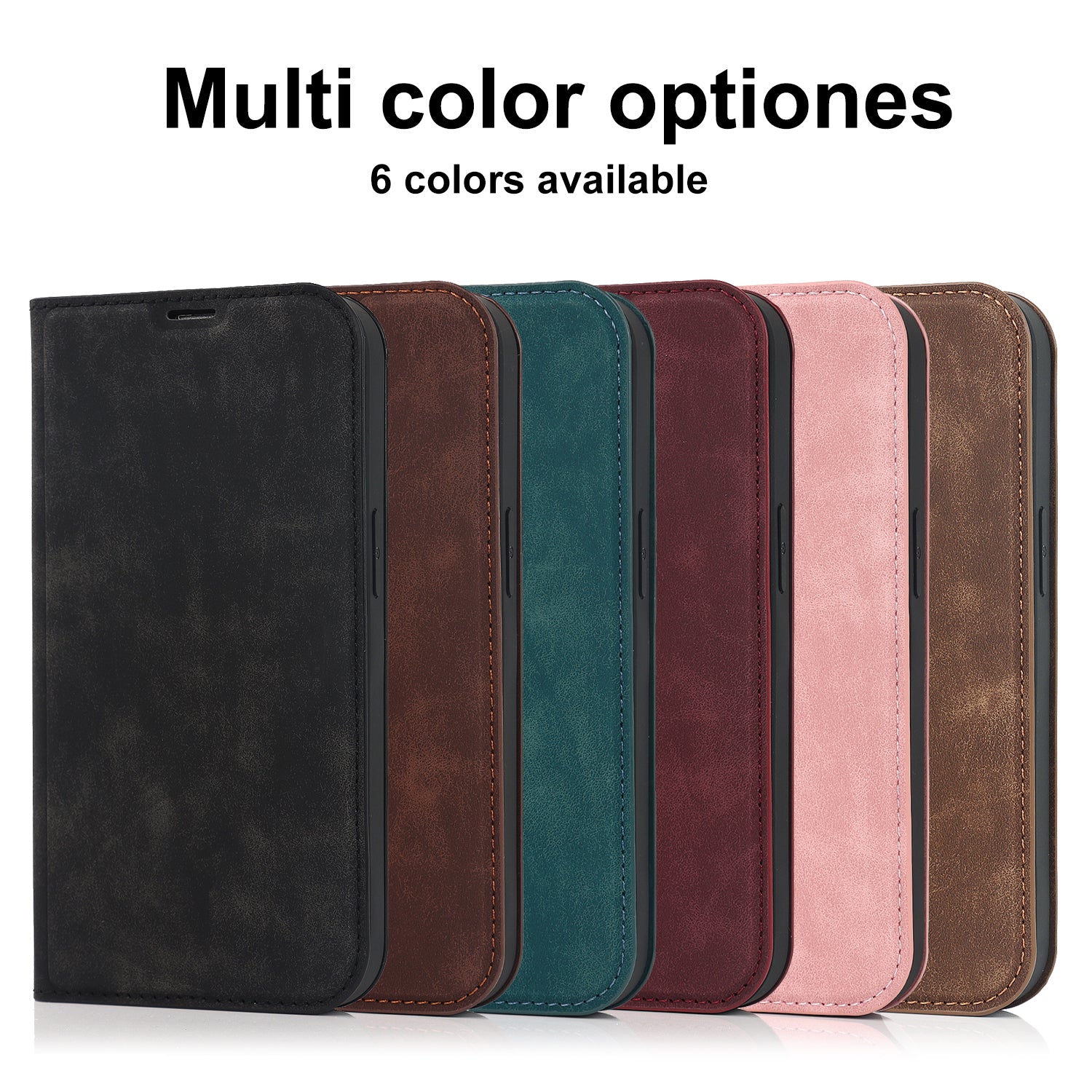 Luxury Magnetic Leather Wallet iPhone Case – MagSafe Wireless Charging, Card Slot, Stand Feature, Premium Protection, Stylish & Durable Cover