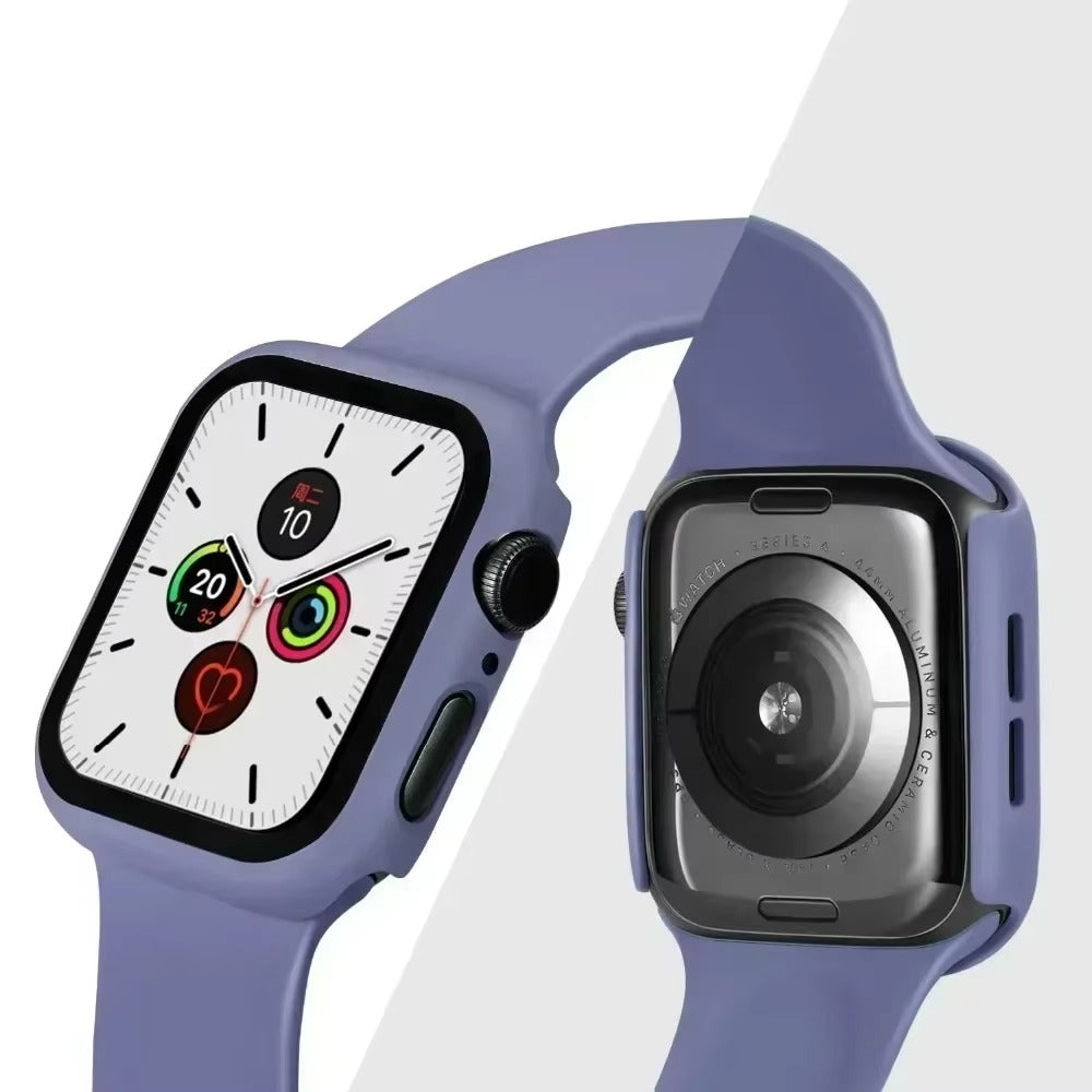 Tempered Glass Screen Protector Case – Full Cover Shockproof Bumper with Ultra-Clear Touch Glass, Compatible with 38mm to 45mm Smartwatches
