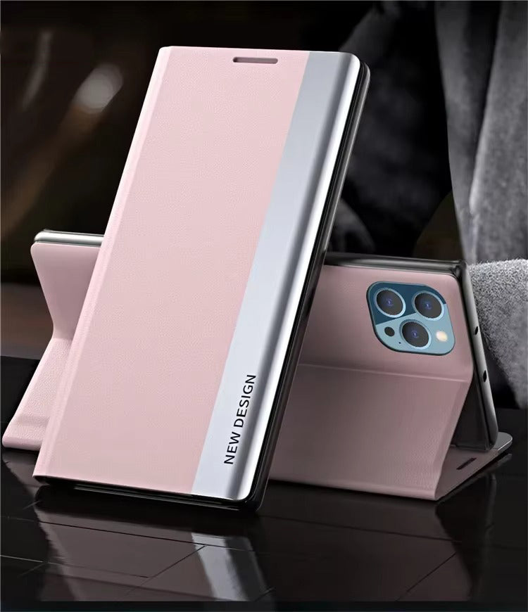 Luxury Apple iPhone Case, MagSafe Compatible, Camera Lens and Screen Protection, Ultra Thin, Shockproof, Magnetic, Full All Around Protection, Leather Flip Stand Cover