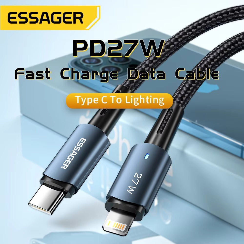 Premium, USB-C to Lightning Cable – 20W Fast Charging Wire for iPhone, iPad, MacBook, Type-C to Lightning Data Cable 