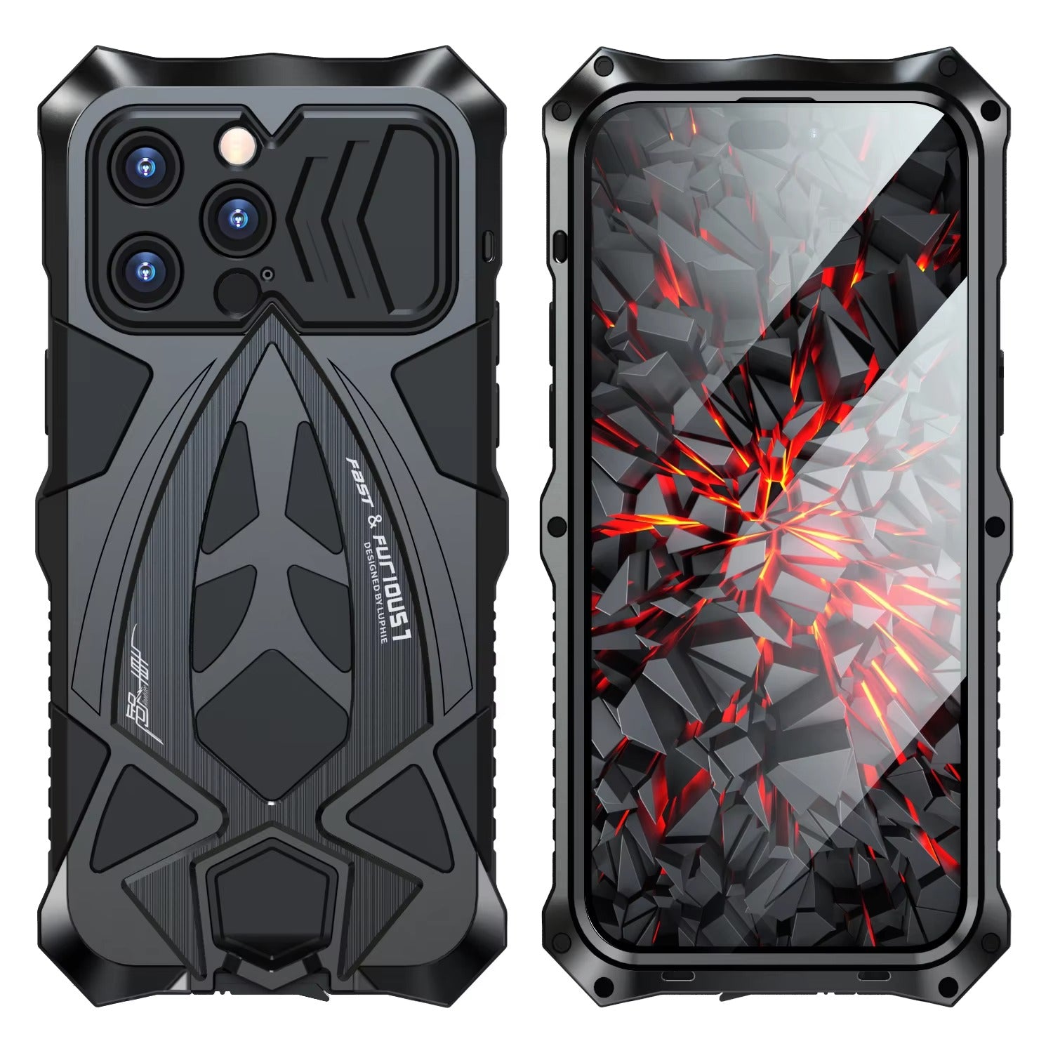 Robust Apple iPhone Case, MagSafe Compatible, Camera Lens & Screen Protection, Ultra Thin, Shockproof, Magnetic Full All Around Cover – 360° Full-Dome Armor Metal Case with Aluminum Bumper & Hybrid Rugged Protection