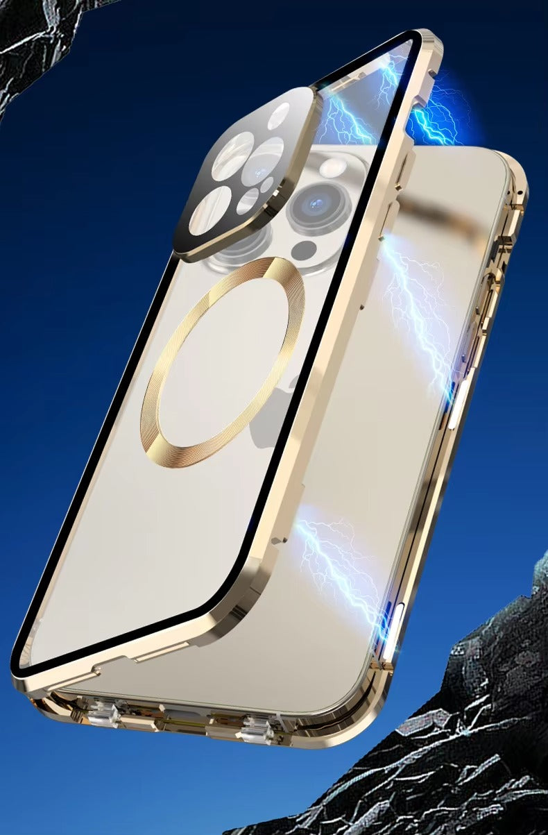 Premium 360° Glass Apple iPhone Case, MagSafe Compatible, Ultra Thin Magnetic Shockproof Full Protection