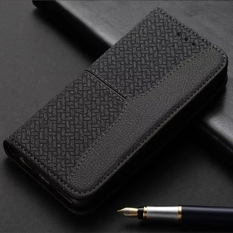 Luxury Apple iPhone Case, MagSafe Compatible, Camera Lens and Screen Protection, Ultra Thin, Shockproof, Magnetic, Full All Around Protection, Classic Leather Flip Cover