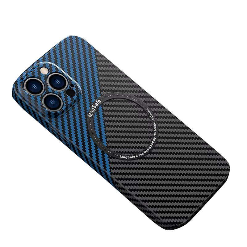 Premium Carbon Fiber Apple iPhone Case, MagSafe Compatible, Ultra Thin Magnetic Screen and Camera Guard, Sleek Matte Finish
