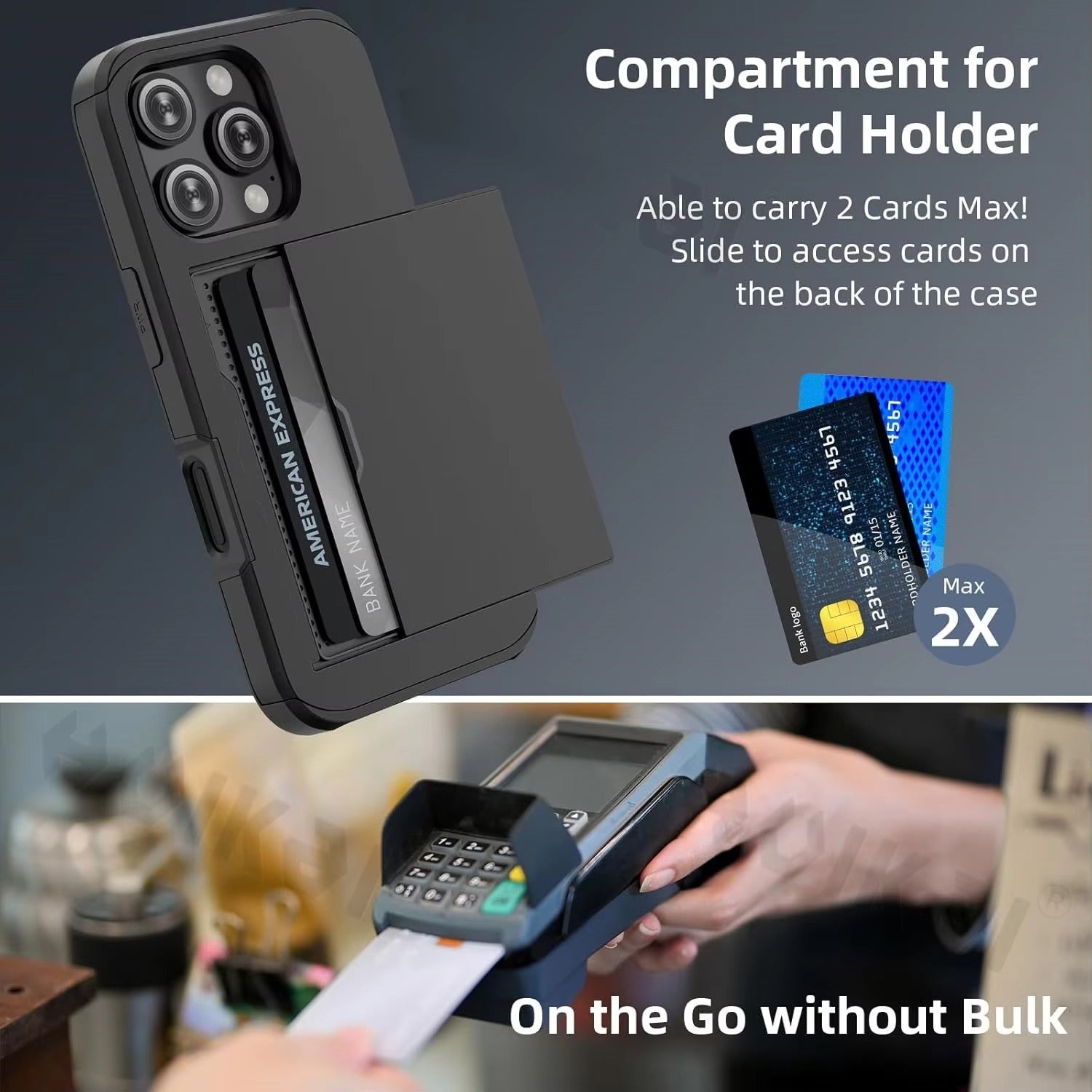 Robust Apple iPhone Case, MagSafe Compatible, Camera Lens and Screen Protection, Ultra Thin, Shockproof, Magnetic, Full All Around Protection, Slide Card Wallet Cover