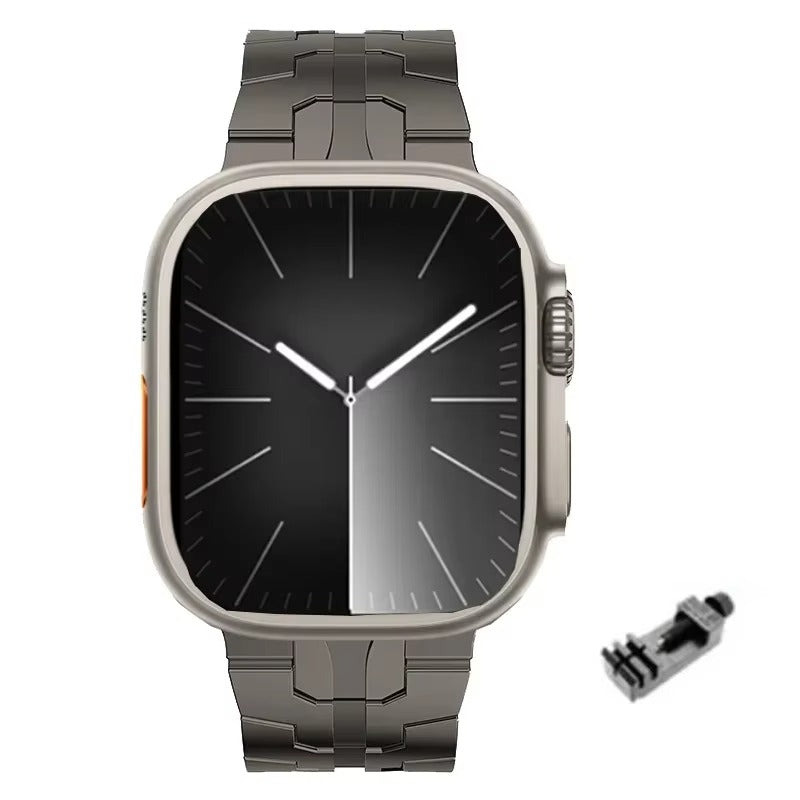 Luxury Titanium Link Watch Band – Men's Business Style Adjustable Metal Bracelet, Durable Steel Strap for 40mm to 49mm 
