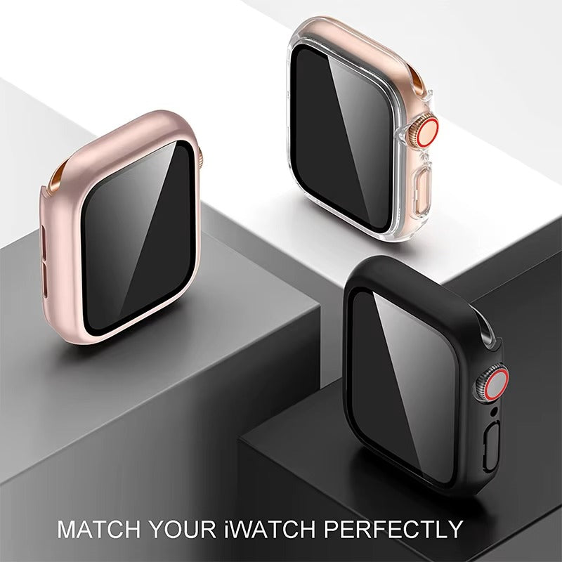Premium Glass Screen Protector with Case Cover – Full Coverage Shockproof Protective Shell for 38mm to 45mm Smartwatch