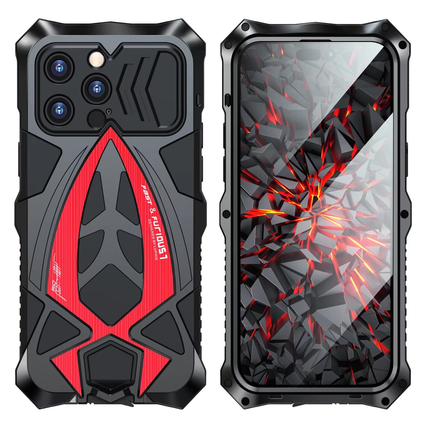 Robust Apple iPhone Case, MagSafe Compatible, Camera Lens & Screen Protection, Ultra Thin, Shockproof, Magnetic Full All Around Cover – 360° Full-Dome Armor Metal Case with Aluminum Bumper & Hybrid Rugged Protection
