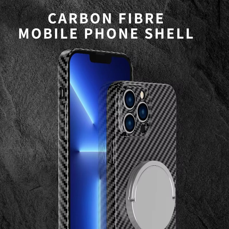 Premium Carbon Fiber Apple iPhone Case, MagSafe Compatible, Ultra Thin Magnetic Screen and Camera Guard, Sleek Matte Finish