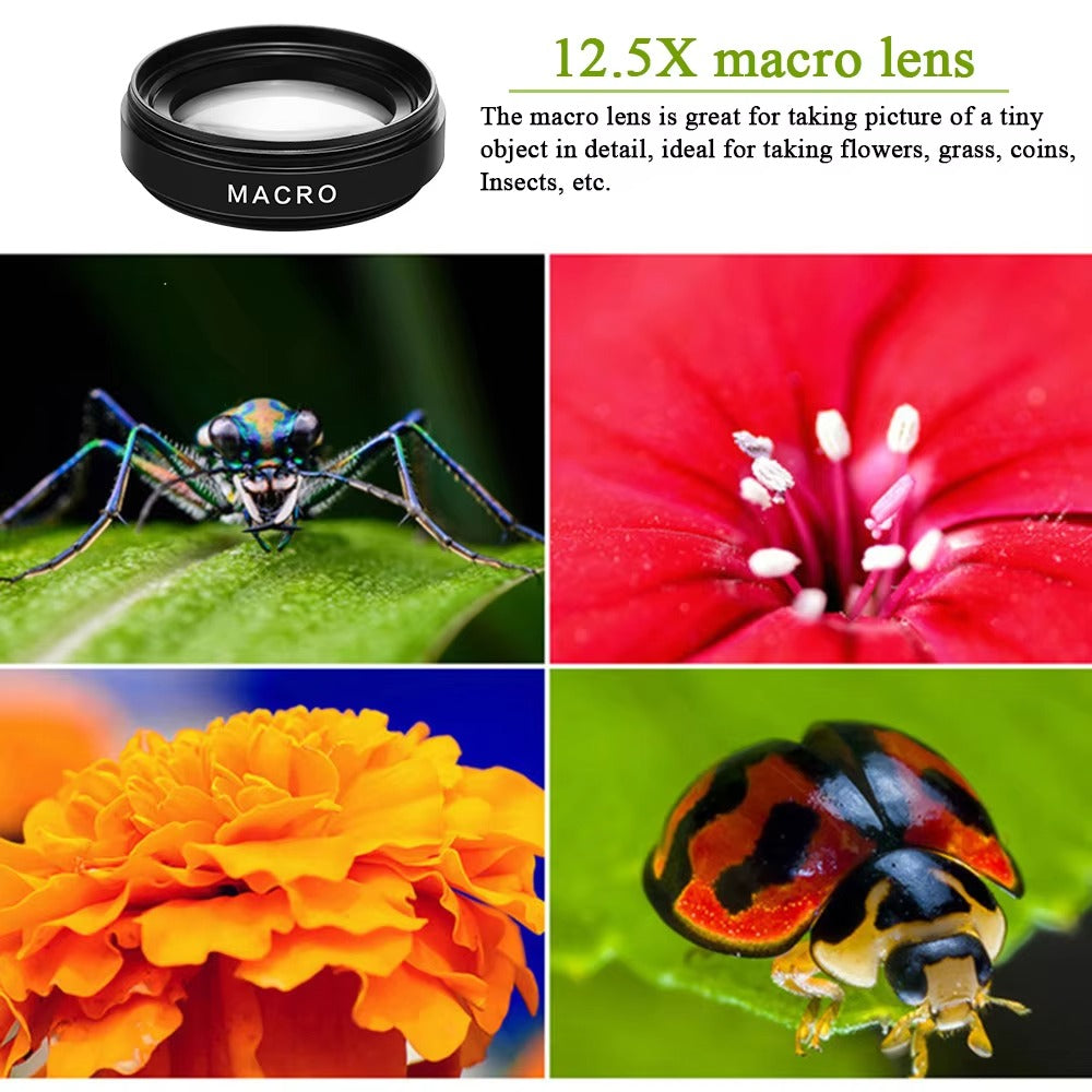 Premium 2-in-1 Mobile Phone Lens Kit – 0.45X Super Wide-Angle +On Lens with 37mm Universal Mount for Apple iPhone Photography