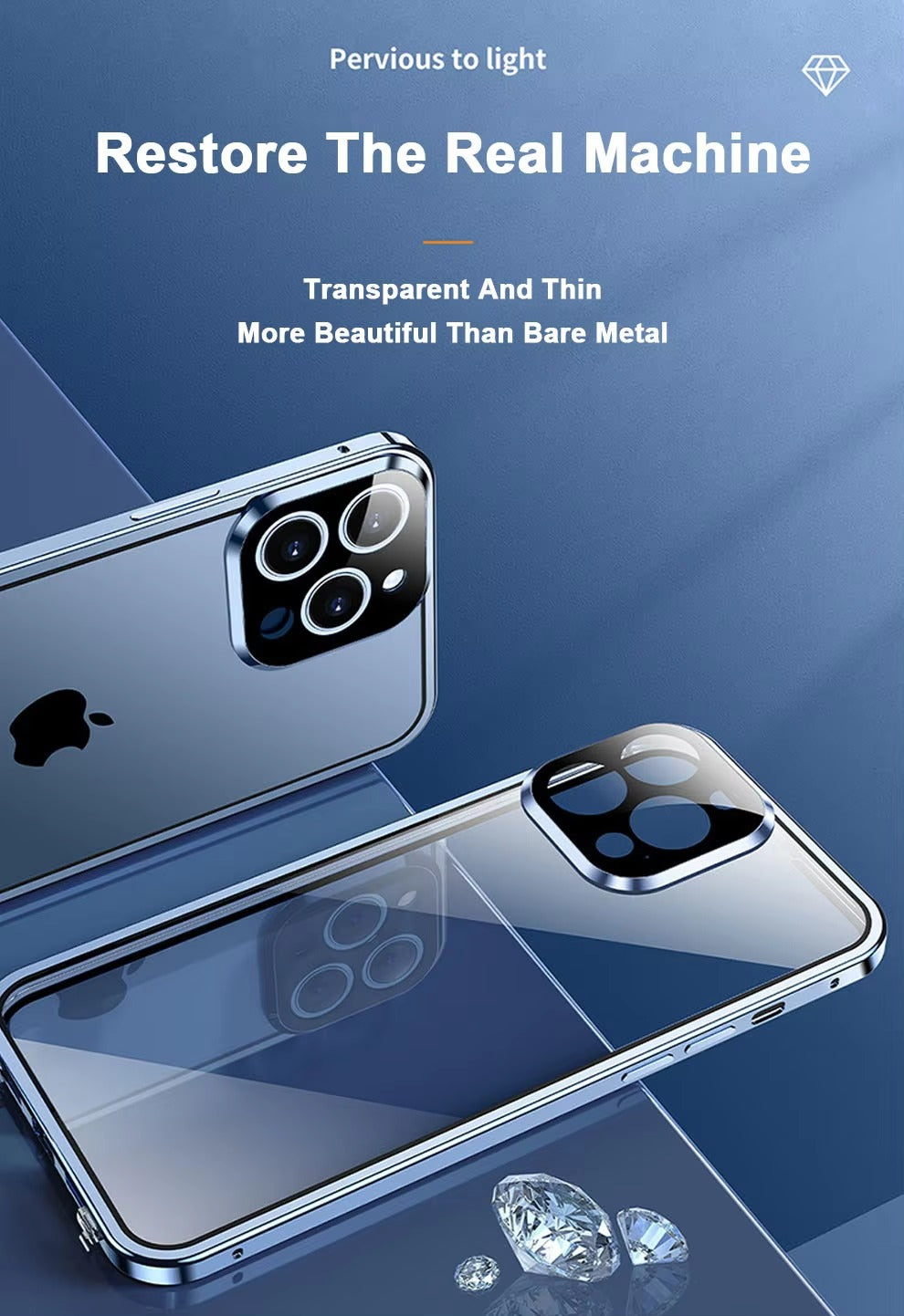 High Quality 360° Magnetic Apple iPhone Case Ultra Full Metal Cover with Dual-Sided Glass and Camera Lens Protection Frame
