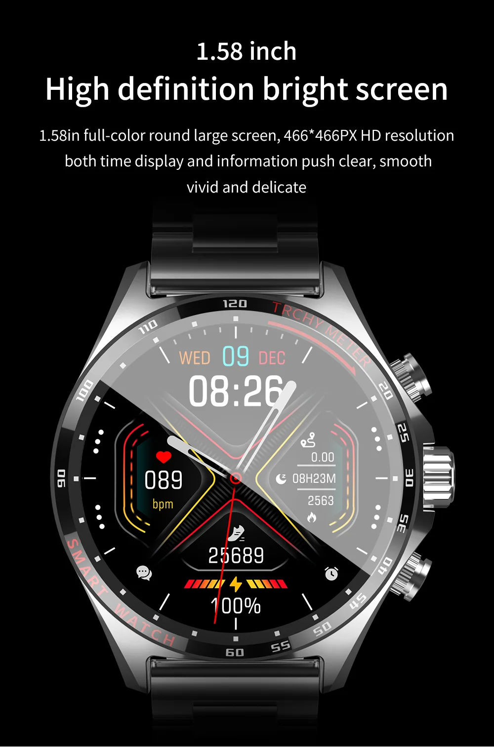 Robust Outdoor Smartwatch for iPhone – NFC Access Control, GPS Positioning, Compass, 400mAh Battery, IP68 Waterproof Fitness & Health Tracker for Men