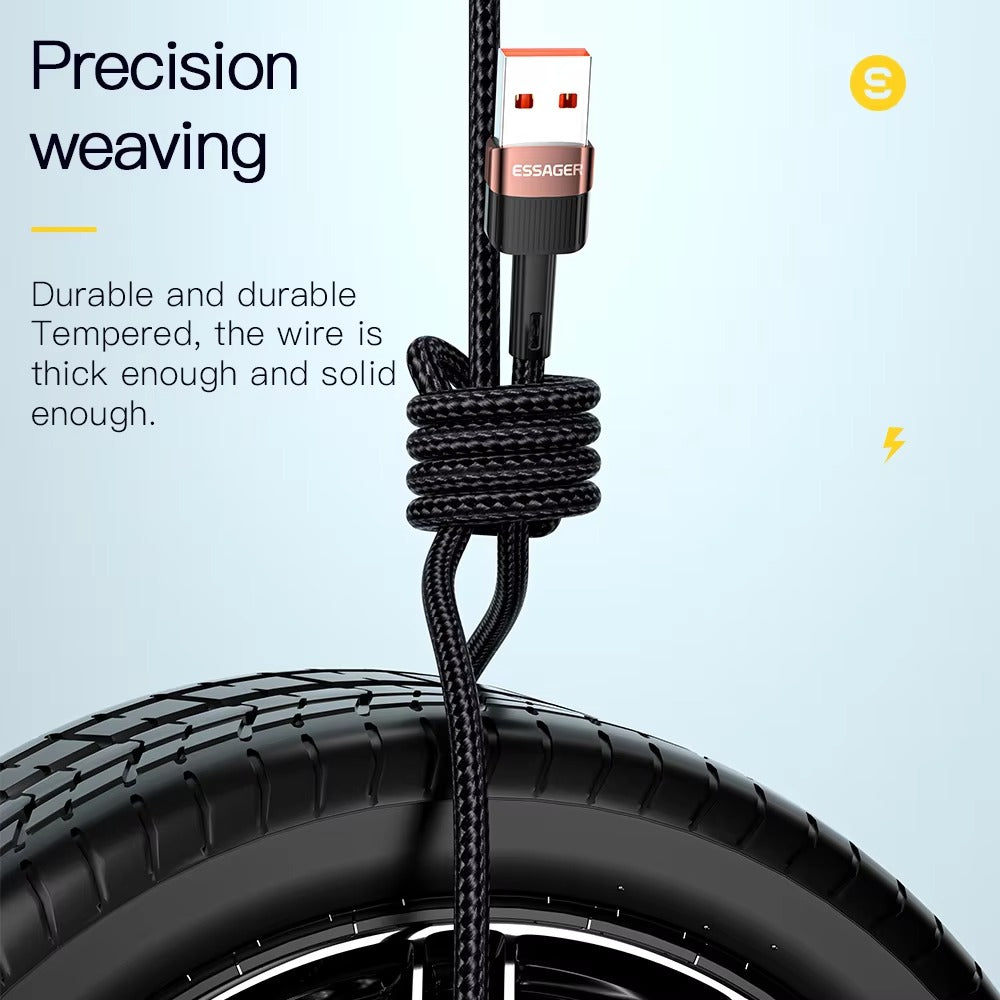 High Power 7A USB-A to USB-C Fast Charging Cable – 80W/100W Quick Charge Cord, 480Mbps Data Sync, Durable Aluminum Braided Wire, 0.5m 1m 2m 3m Options