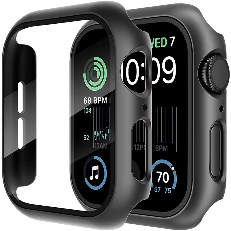 Premium Glass Screen Protector with Case Cover – Full Coverage Shockproof Protective Shell for 38mm to 45mm Smartwatch