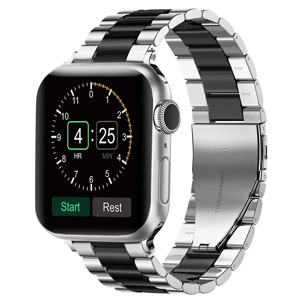Luxury Stainless Steel Watch Band – Adjustable Metal Strap Bracelet with Secure Clasp for 40mm to 49mm Smartwatch, Durable 