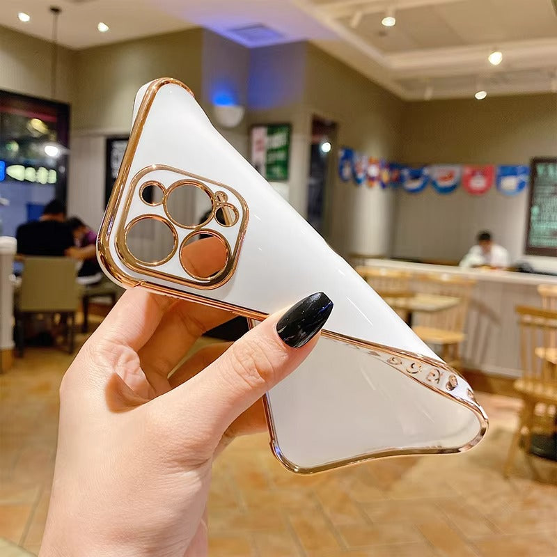 Luxury Apple iPhone Case MagSafe Compatible, Camera Lens & Screen Protection, Ultra Thin Shockproof Magnetic Full All Around Protection Cover with Electroplated Love Heart Design