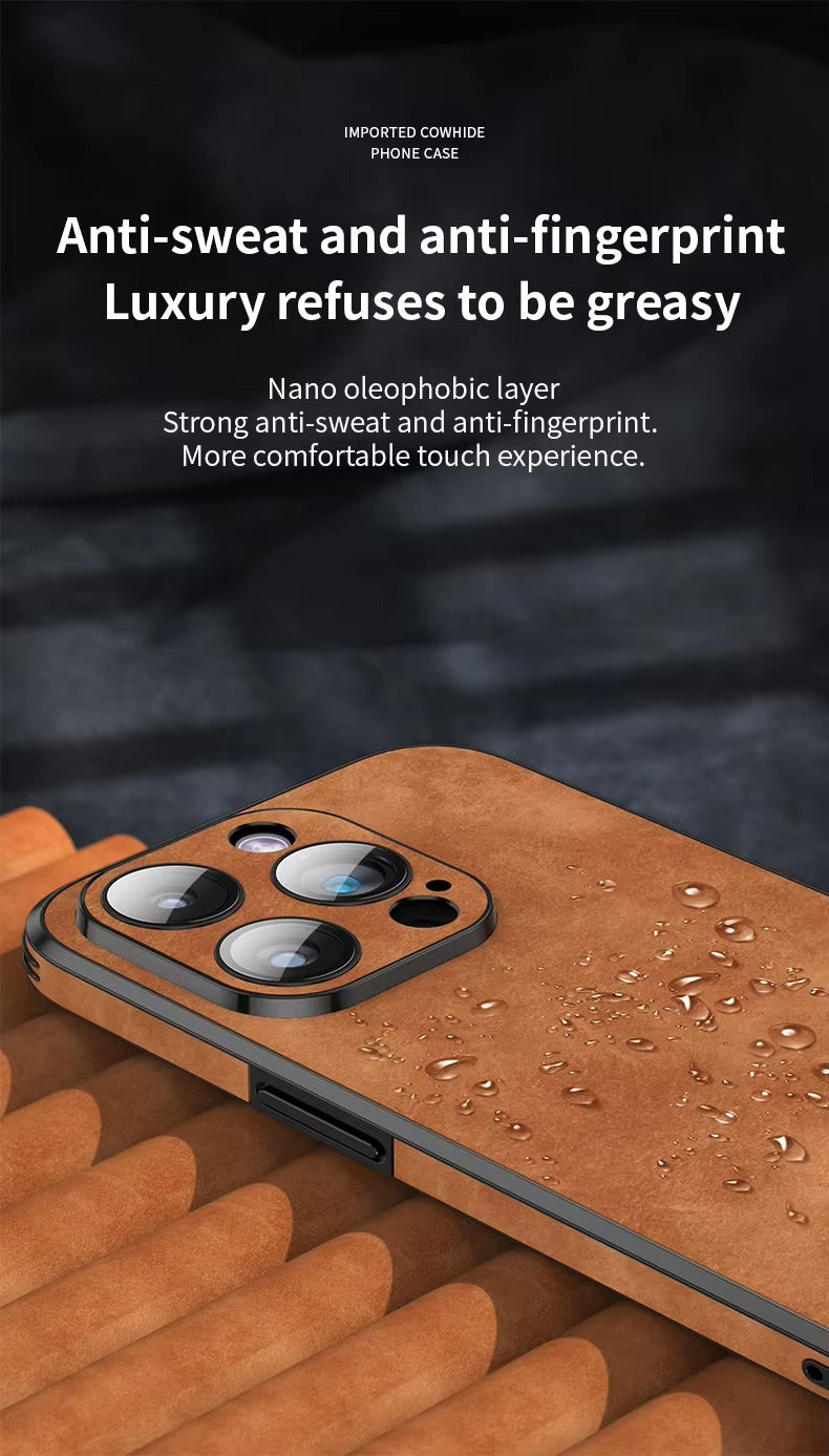 Shockproof Magnetic Leather Apple iPhone Case, MagSafe Compatible, Full Lens and Screen Protection, Slim Bumper Grip Cover for Everyday Mobile Use