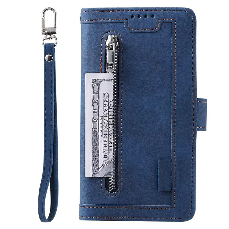 Luxury Leather Apple iPhone Case,Ultra Thin Magnetic Shockproof Full Protection Cover with Flip Wallet Design