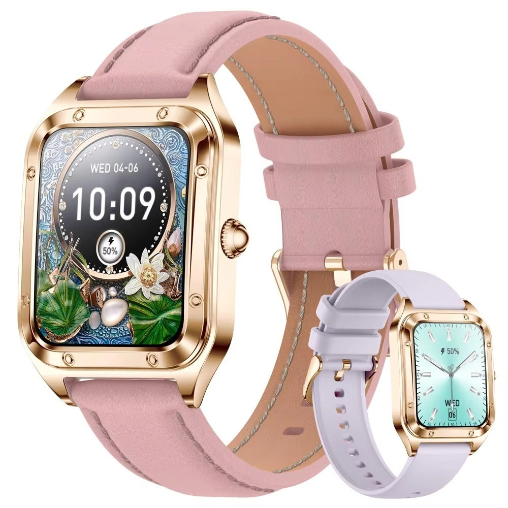 Luxury Women’s Smartwatch for iPhone – Bluetooth Call Fitness Tracker with Blood Pressure Monitor, Waterproof Sport Mode, Stylish Health Bracelet Design