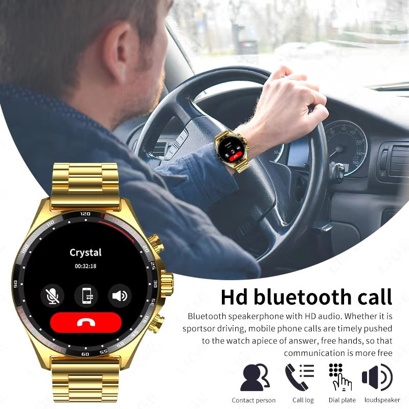 Robust Outdoor Smartwatch for iPhone – NFC Access Control, GPS Positioning, Compass, 400mAh Battery, IP68 Waterproof Fitness & Health Tracker for Men