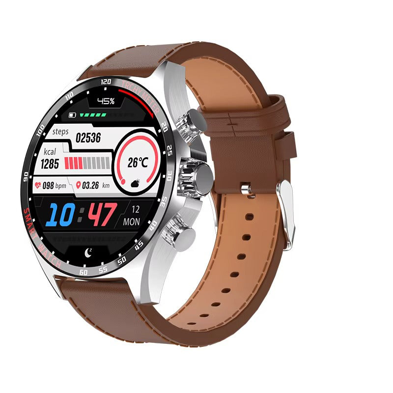 Robust Outdoor Smartwatch for iPhone – NFC Access Control, GPS Positioning, Compass, 400mAh Battery, IP68 Waterproof Fitness & Health Tracker for Men