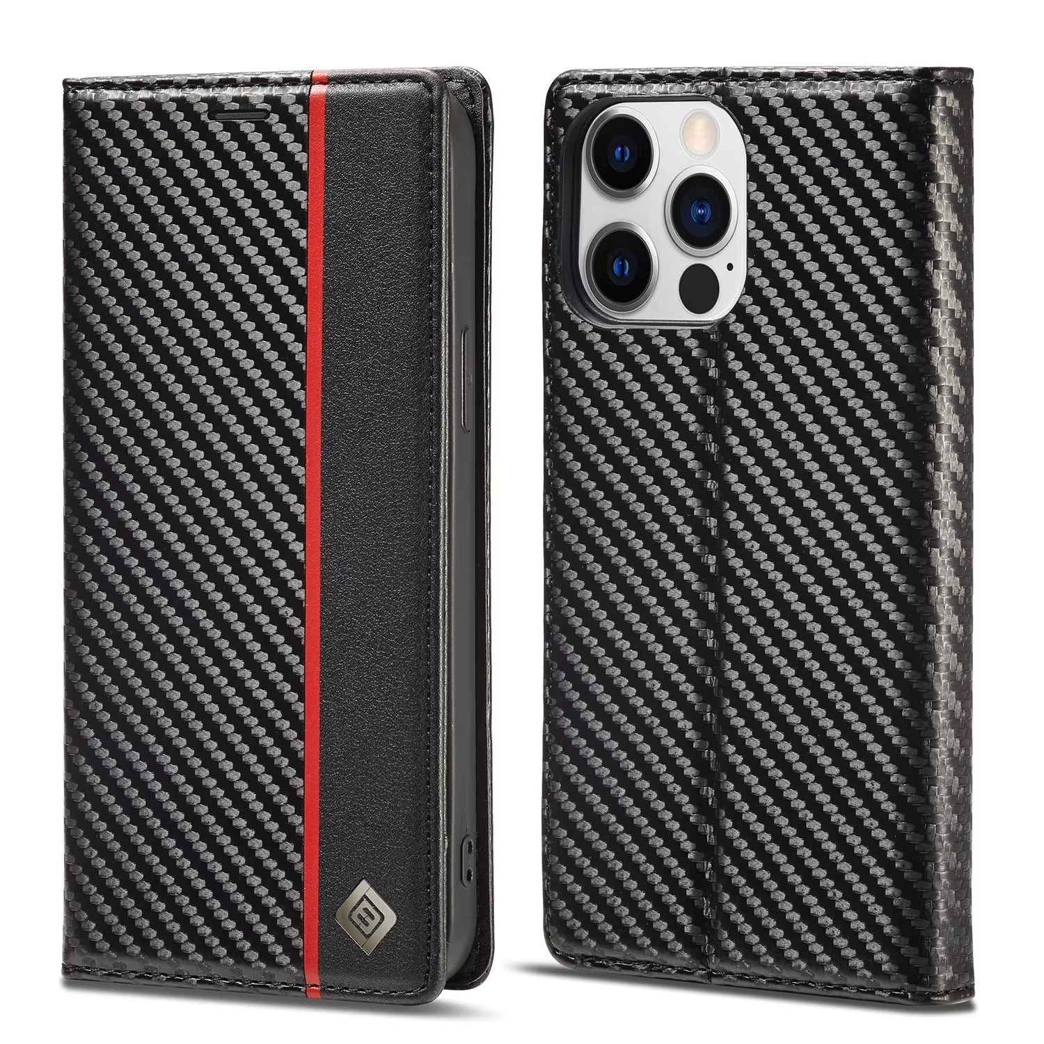 Luxury Carbon Fiber Apple iPhone Case, MagSafe Compatible, Ultra Thin Magnetic Shockproof Full Cover 