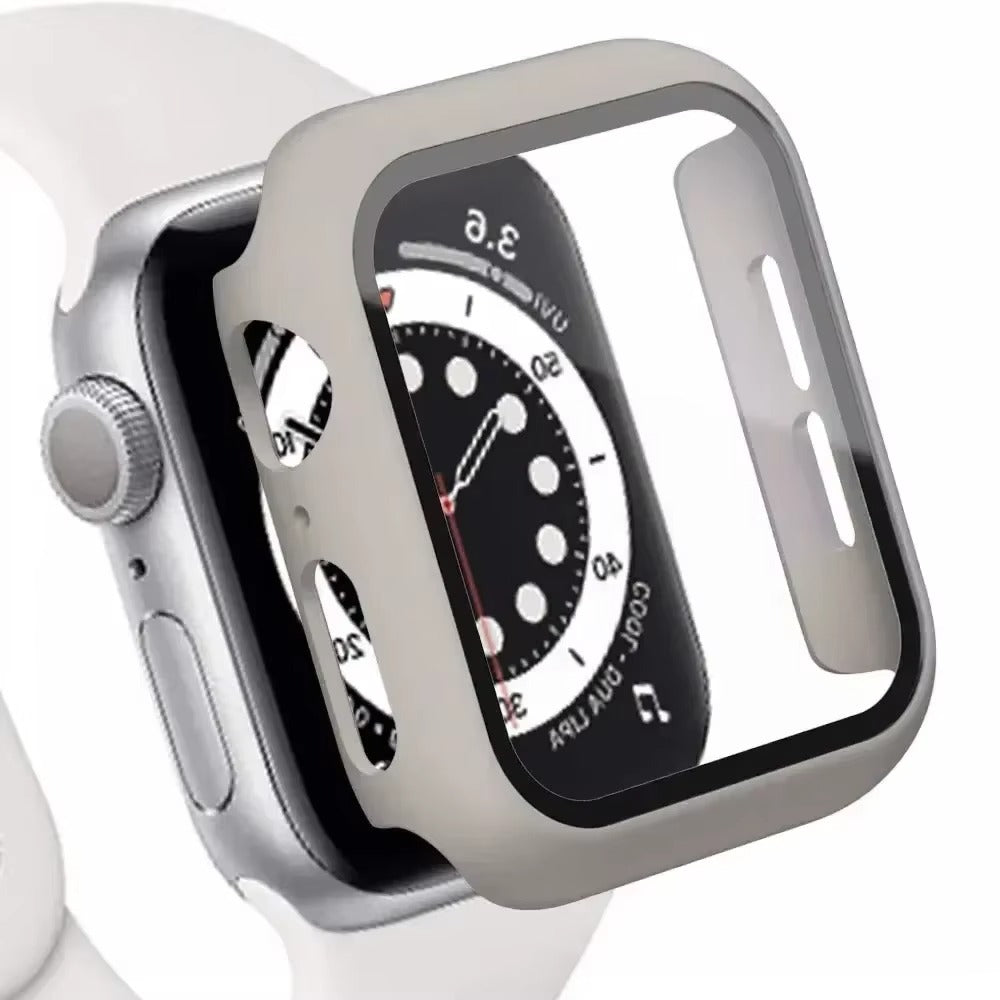 Tempered Glass Screen Protector Case – Full Cover Shockproof Bumper with Ultra-Clear Touch Glass, Compatible with 38mm to 45mm Smartwatches