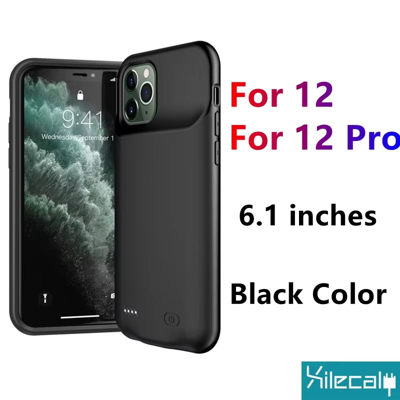 High Capacity Apple iPhone Case MagSafe Compatible, Camera Lens & Screen Protection, Ultra Thin Shockproof Magnetic Full All Around Protection Charging Cover with Built-In Battery