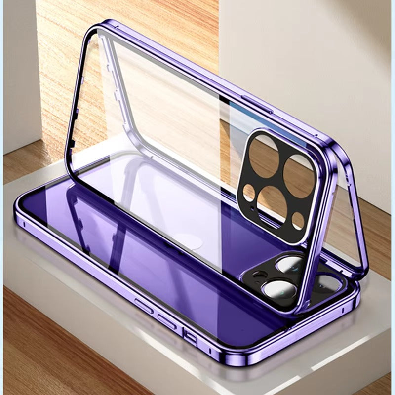 Luxury Apple iPhone Case Compatible, Camera Lens & Screen Protection, Ultra Thin Magnetic Full All Around Protection Cover 