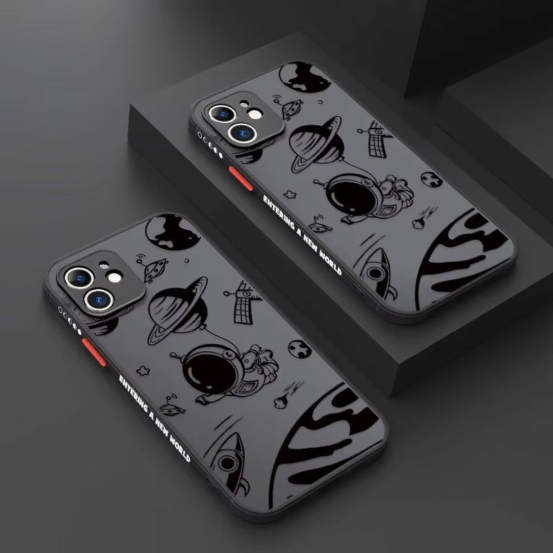 Robust Apple iPhone Case, MagSafe Compatible, Ultra Thin Screen Protection, Acrylic Matte Shell Featuring Astronaut Art