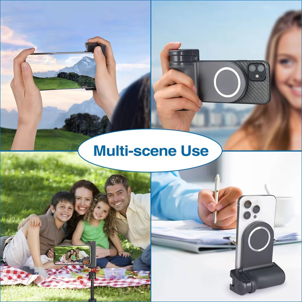 High Quality Magnetic MagSafe Phone Grip – Bluetooth Shutter Remote, Compatible with Apple iPhone and iOS Devices