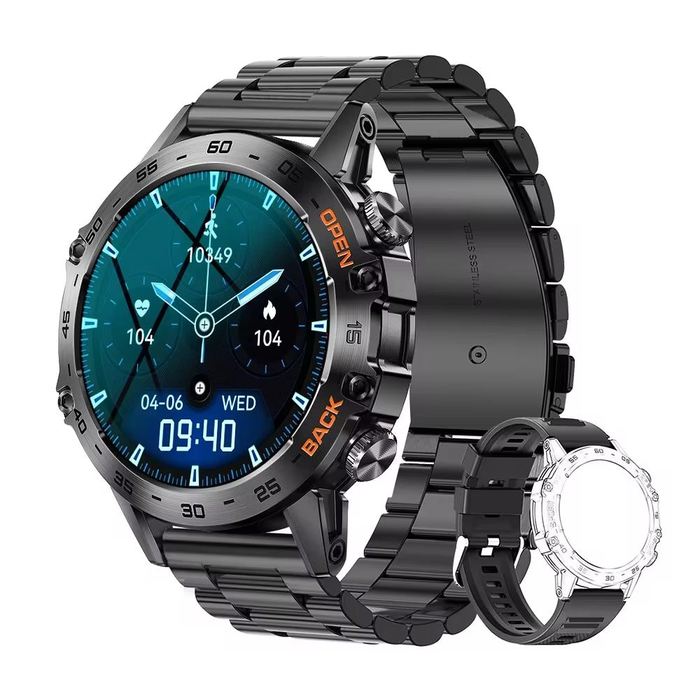 Luxury Bluetooth Call Smartwatch for iPhone – 1.39" Full Touch Fitness Tracker with Steel Band, IP67 Waterproof Health Watch for Apple Devices