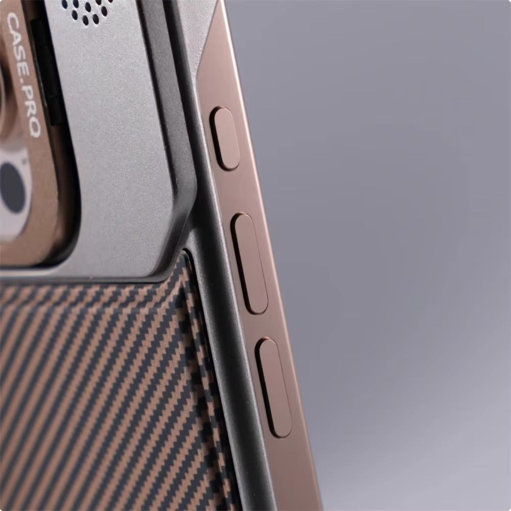 Luxury Apple iPhone Case, MagSafe Compatible, Camera Lens & Screen Protection, Ultra Thin, Shockproof, Magnetic Full All Around Cover – Frameless Carbon Fiber Pattern Slim Case with Lens Holder & Wireless Charging Support