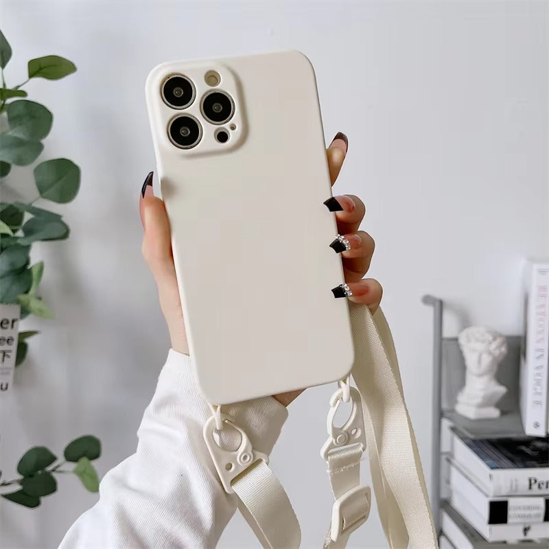 High Quality Apple iPhone Case,Ultra Thin Full Protection Cover with Soft Silicone Shell and Crossbody Necklace Lanyard