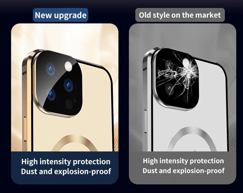 Premium 360° Glass Apple iPhone Case, MagSafe Compatible, Ultra Thin Magnetic Shockproof Full Protection