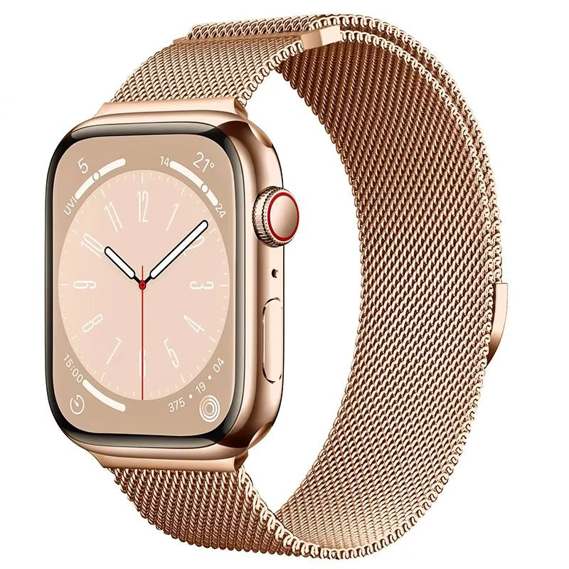 Luxury Magnetic Stainless Steel Watch Band – Adjustable Milanese Loop , Slim Metal Bracelet for 40–49mm Smartwatches