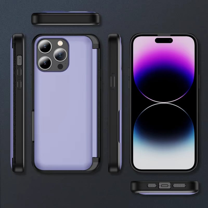 Robust Apple iPhone Case, MagSafe Compatible, Camera Lens and Screen Protection, Ultra Thin, Shockproof, Magnetic, Full All Around Protection, Flip Card Bracket Cover