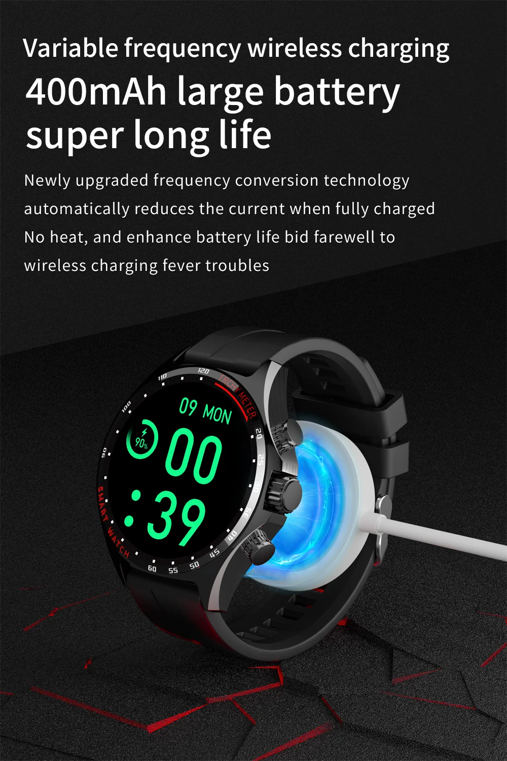 Robust Outdoor Smartwatch for iPhone – NFC Access Control, GPS Positioning, Compass, 400mAh Battery, IP68 Waterproof Fitness & Health Tracker for Men