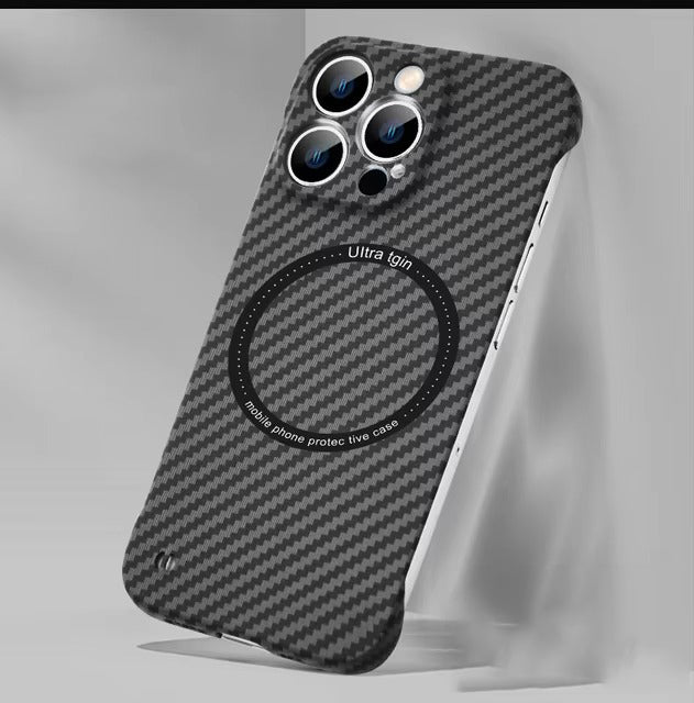 Luxury Carbon Fiber Apple iPhone Case, MagSafe Compatible Ultra Thin Magnetic Wireless Charging Support and Slim Frame Design