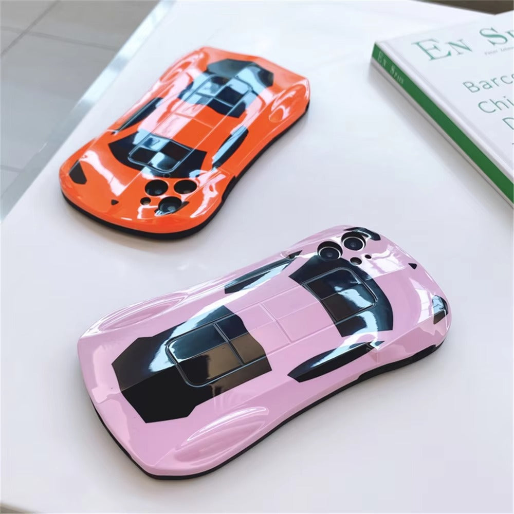 Luxury Apple iPhone Case, MagSafe Compatible, Camera Lens and Screen Protection, Ultra Thin, Shockproof, Magnetic, Full All Around Protection, 3D Sports Car Soft Cover