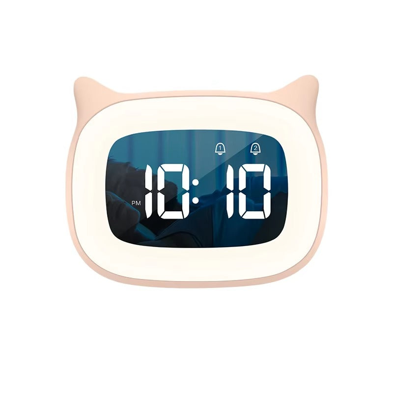Premium Rechargeable LED Alarm Clock for iPhone Users – Touch Control Night Light, Dual Alarm with Snooze, Always-On Display, 12/24H Music Desk Clock