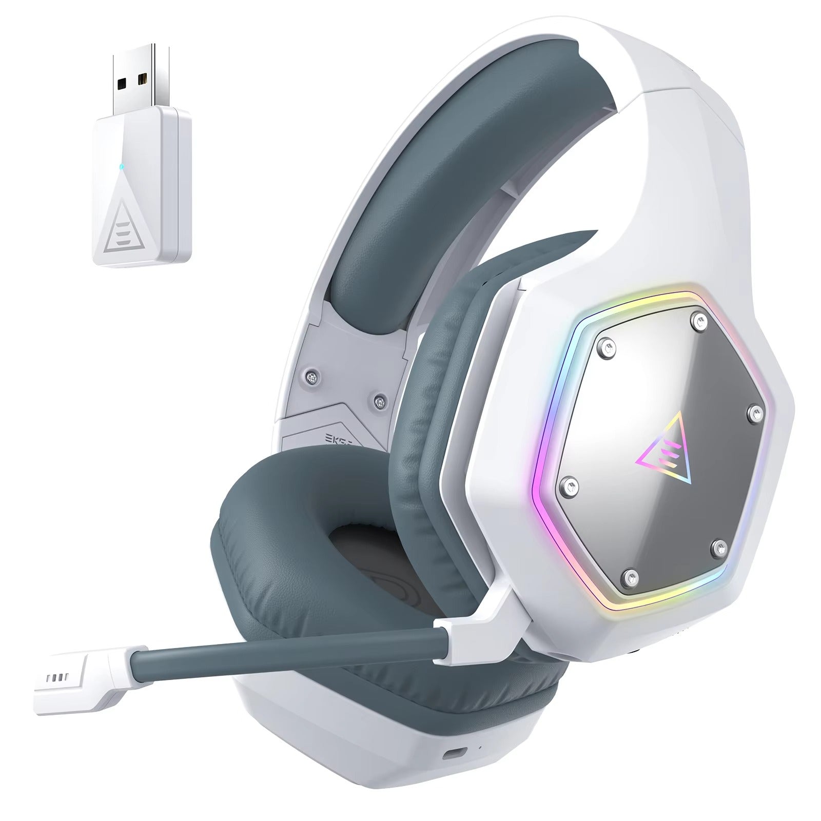 Premium 2.4GHz Wireless Gaming Headset for Mac & iPhone – Low Latency 7.1 Surround Sound Headphones with ENC Microphone, USB & Wired Dual Mode Support