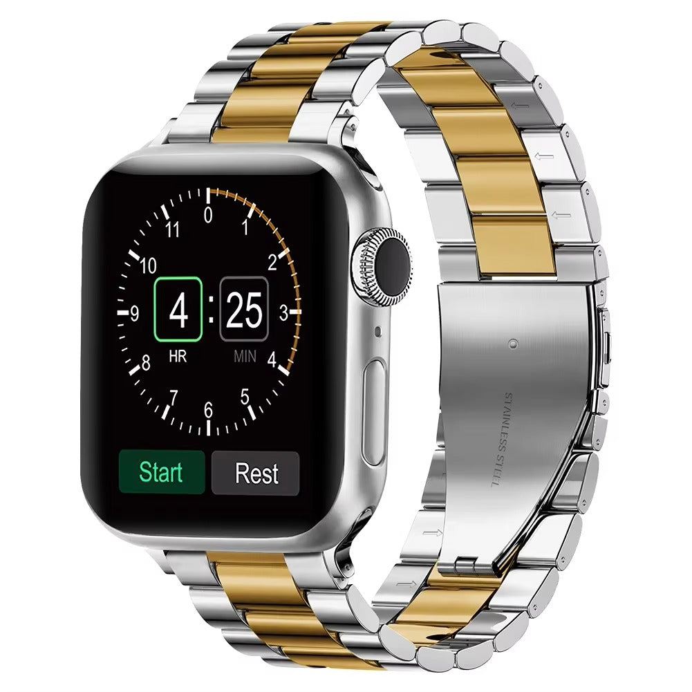 Luxury Stainless Steel Watch Band – Adjustable Metal Strap Bracelet with Secure Clasp for 40mm to 49mm Smartwatch, Durable 