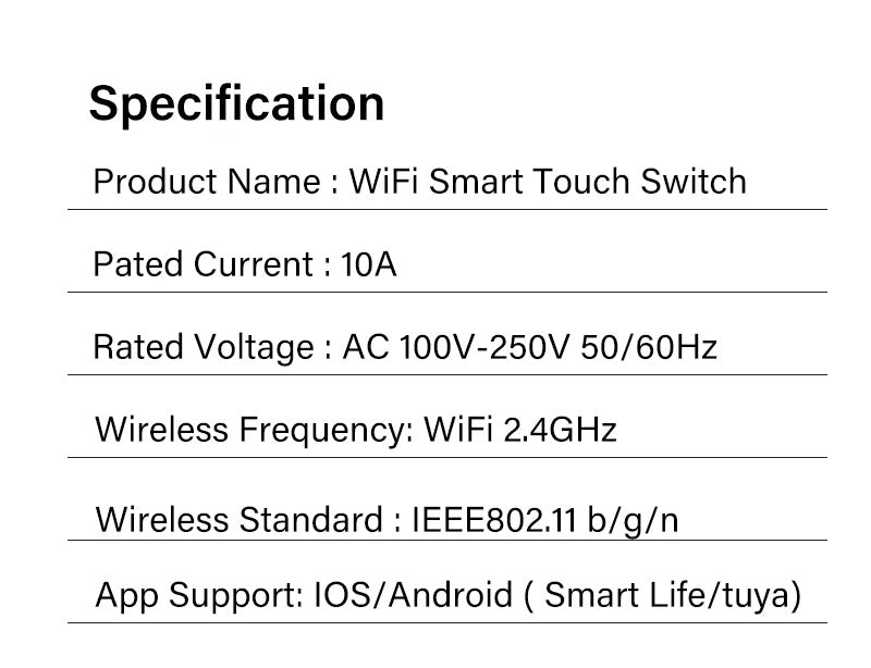 High Quality Smart WiFi Light Switch for iPhone, No Neutral Wire Required, Touch Sensor Wall Switch with App Control and Apple Home Compatibility