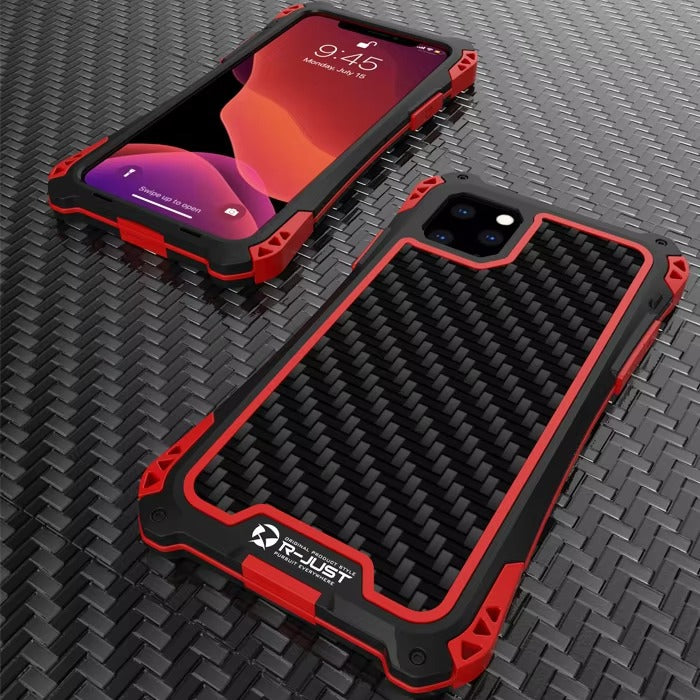 Robust Apple iPhone Case, MagSafe Compatible, Camera Lens & Screen Protection, Ultra Thin, Shockproof, Magnetic Full All Around Cover – Hard Metal Armor Case with Aluminum Alloy & TPU Silicone Shockproof Design